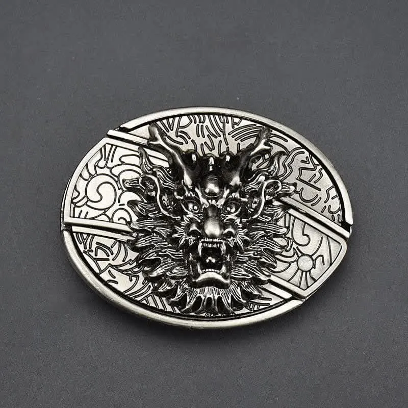 Men's Dragon Head Leather Belt With Folding Knife sold by FloralTrip product image thumbnail 2