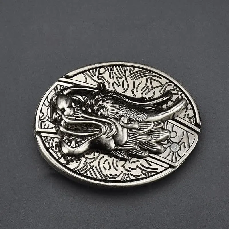 Men's Vintage 3D Dragon Leather Belt With Folding Knife sold by FloralTrip product image thumbnail 2