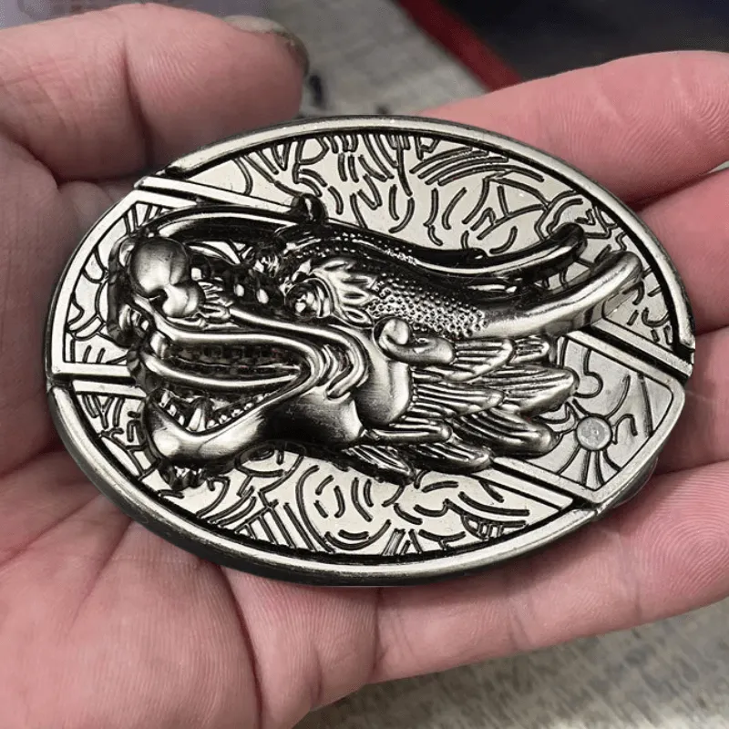 Men's Vintage 3D Dragon Leather Belt With Folding Knife sold by FloralTrip product image thumbnail 3