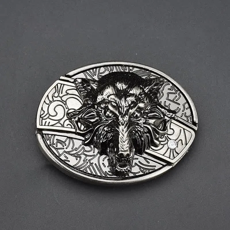 Men's Fierce Wolf Leather Belt With Folding Knife sold by FloralTrip product image thumbnail 3