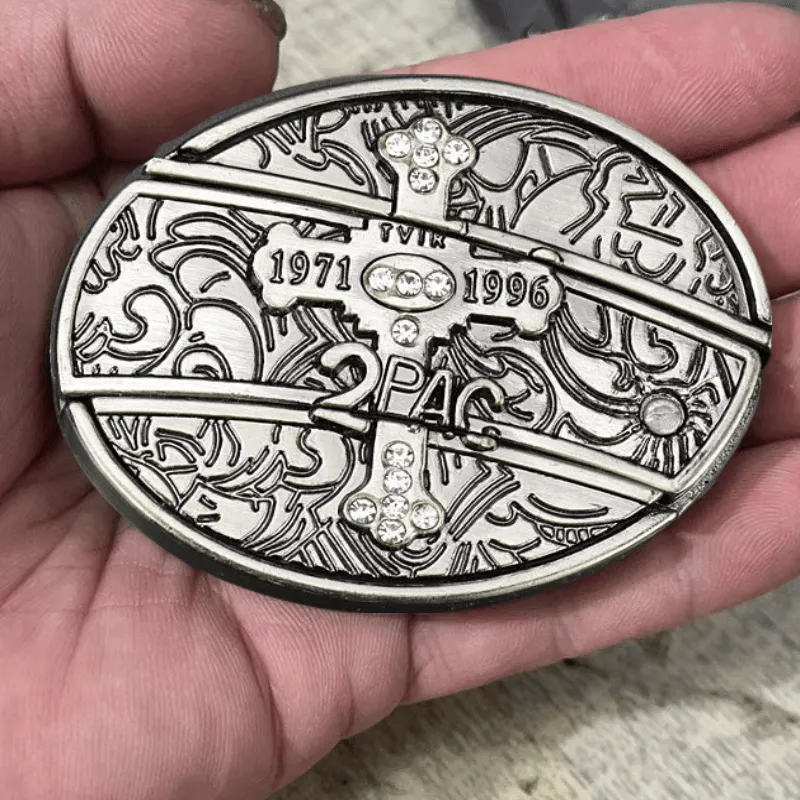 Men's Small Cross Leather Belt With Folding Knife sold by FloralTrip product image thumbnail 3