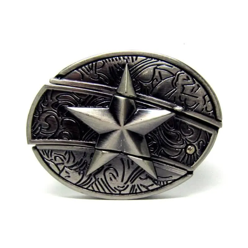 Men's Alone Pentagram Leather Belt With Folding Knife sold by FloralTrip product image thumbnail 5
