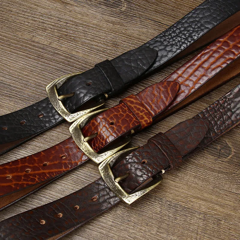 Men's Retro Yak Skin Pattern Leather Belt sold by FloralTrip product image thumbnail 2