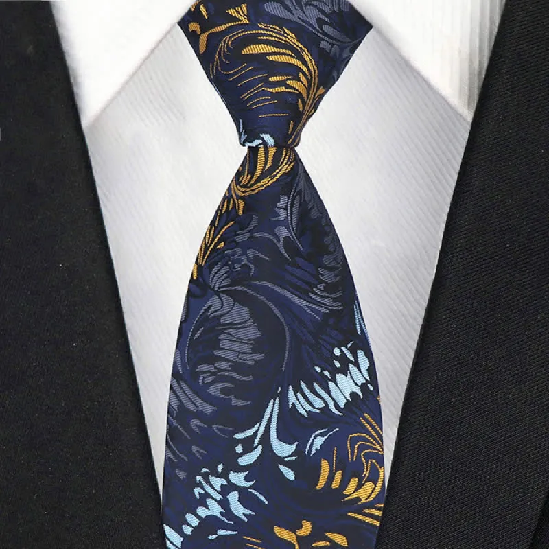 Men's Novelty Paisley Striped Flower Necktie sold by FloralTrip