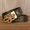 Men's Curled Cobra Alligator Pattern Leather Belt sold by FloralTrip