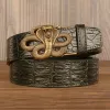 Men's Curled Cobra Alligator Pattern Leather Belt sold by FloralTrip