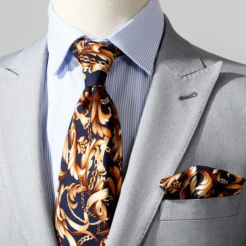 Men's Luxury Art Leaves Floral Necktie sold by FloralTrip product image thumbnail 3
