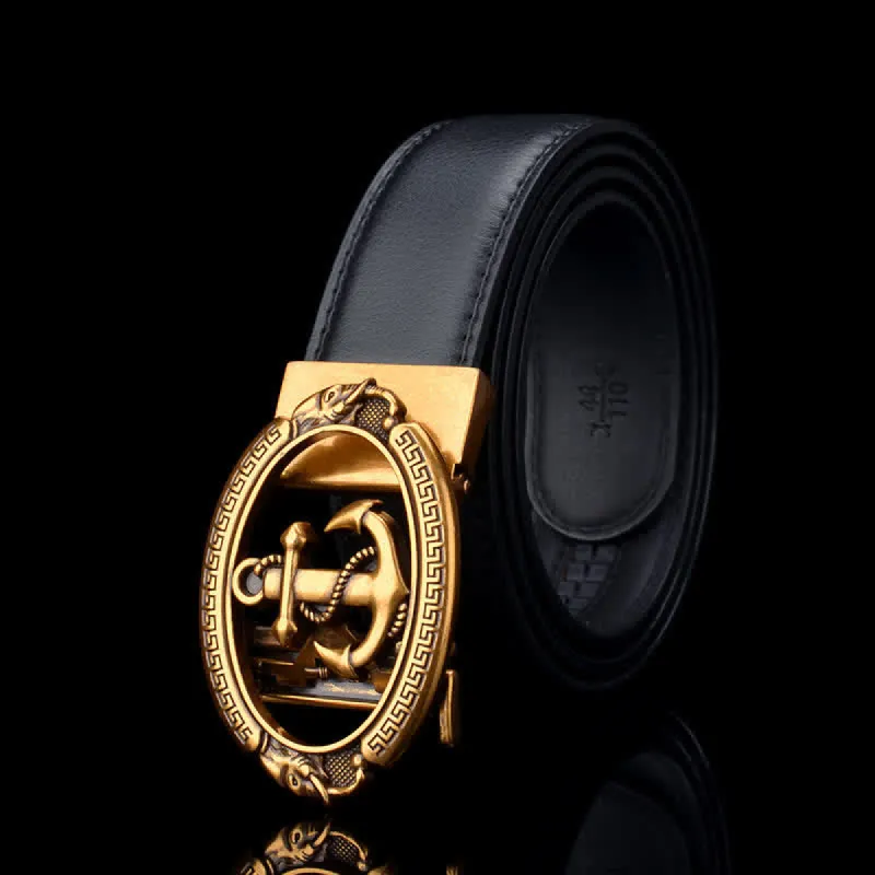 Men's Nautical Ship Anchor Leather Belt sold by FloralTrip