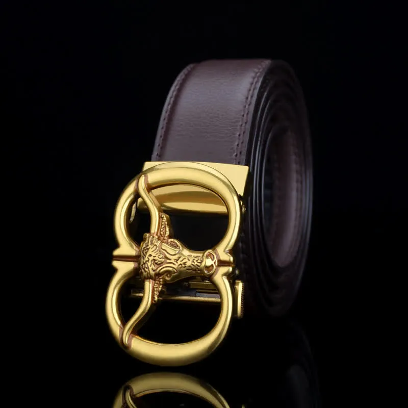Men's Bull Head Dual Ring Leather Belt sold by FloralTrip product image thumbnail 4