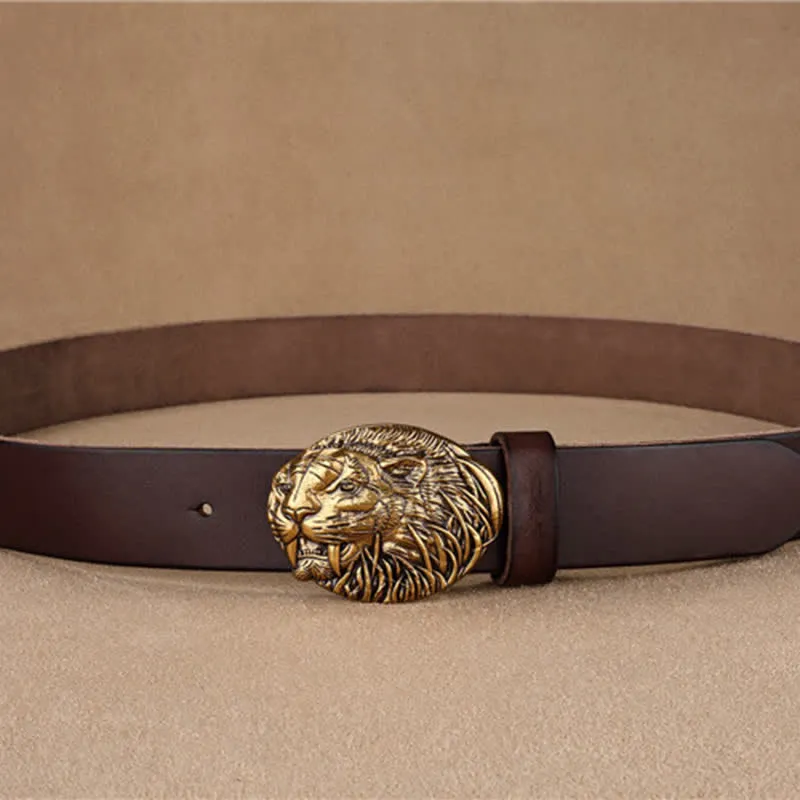 Men's Tiger Antique Plate Buckle Leather Belt sold by FloralTrip product image thumbnail 4