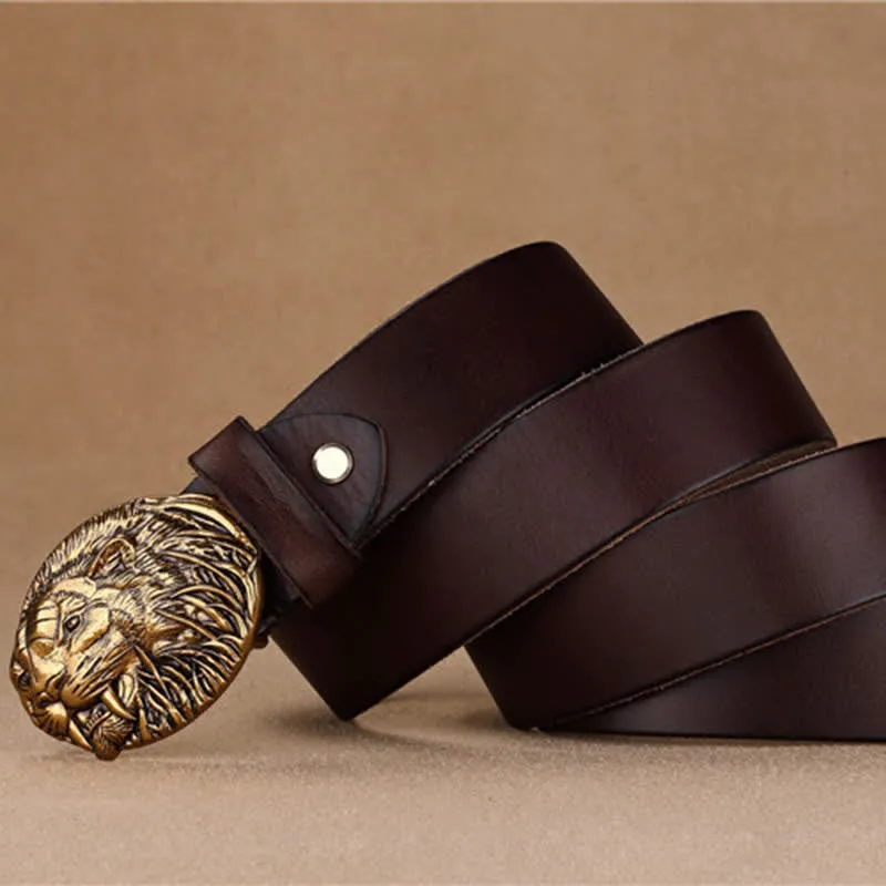 Men's Tiger Antique Plate Buckle Leather Belt sold by FloralTrip product image thumbnail 5