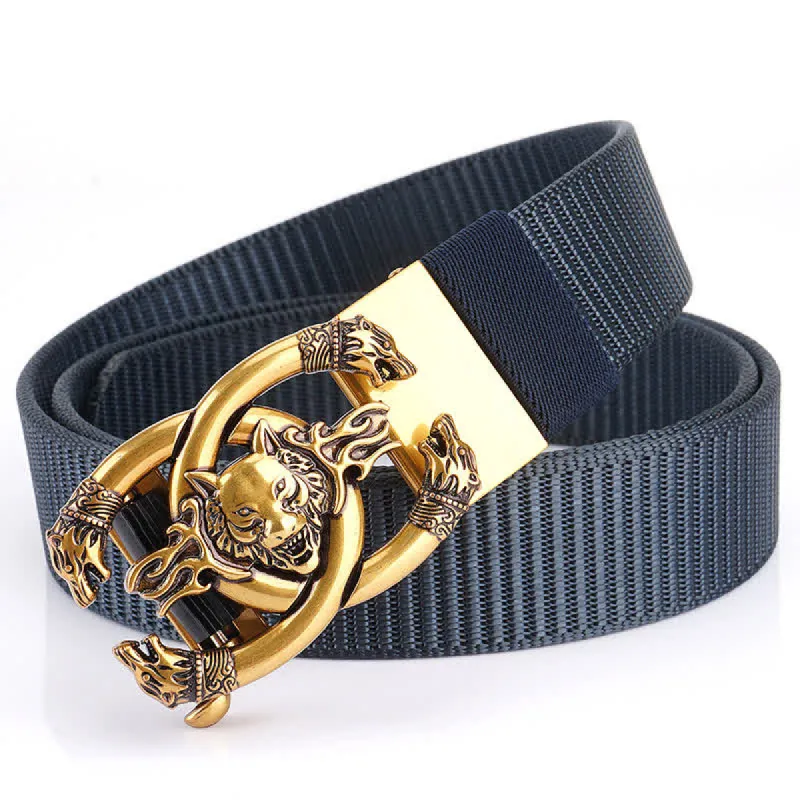 Men's Fierce Wolves In Flame Nylon Belt sold by FloralTrip