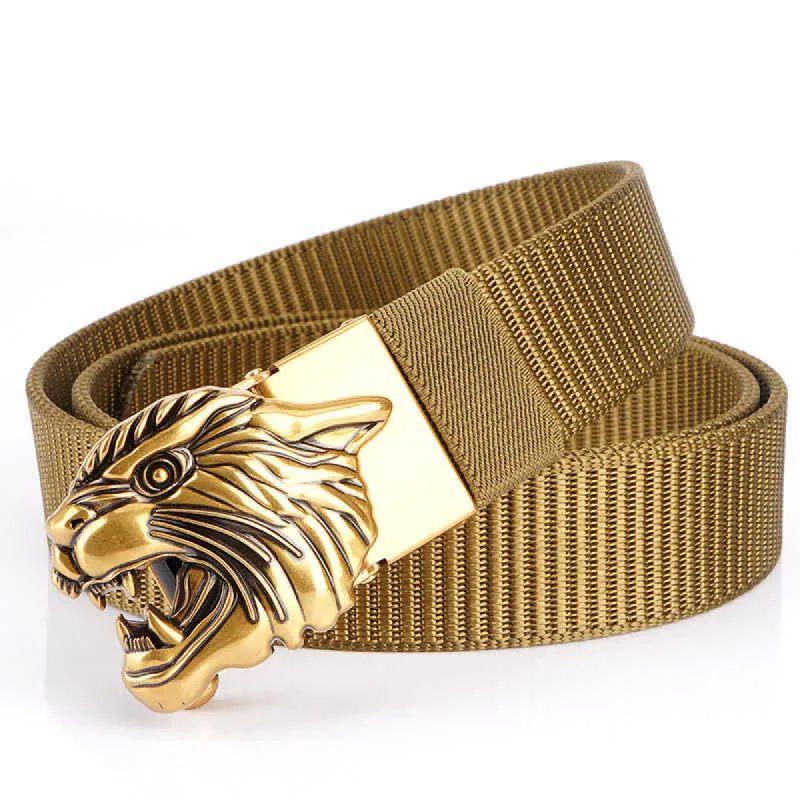 Men's Roaring Tiger Head Nylon Belt sold by FloralTrip