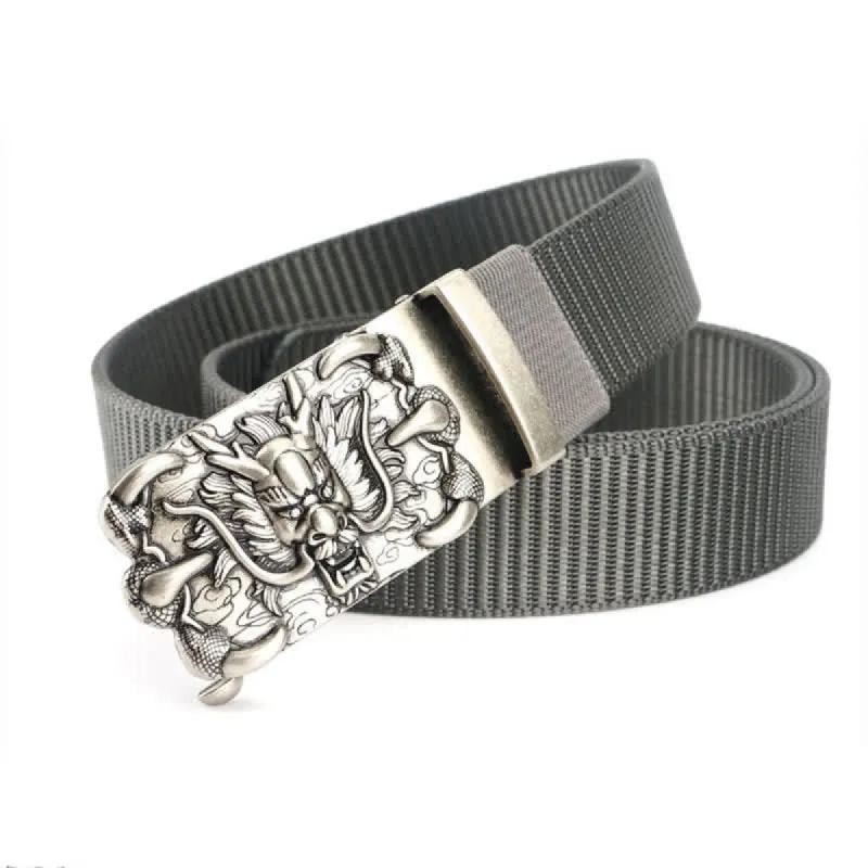 Men's Casual Dragon Decor Nylon Belt sold by FloralTrip