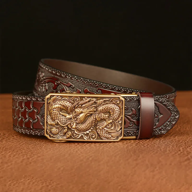 Men's Dragon Square Buckle Leather Belt sold by FloralTrip product image thumbnail 4