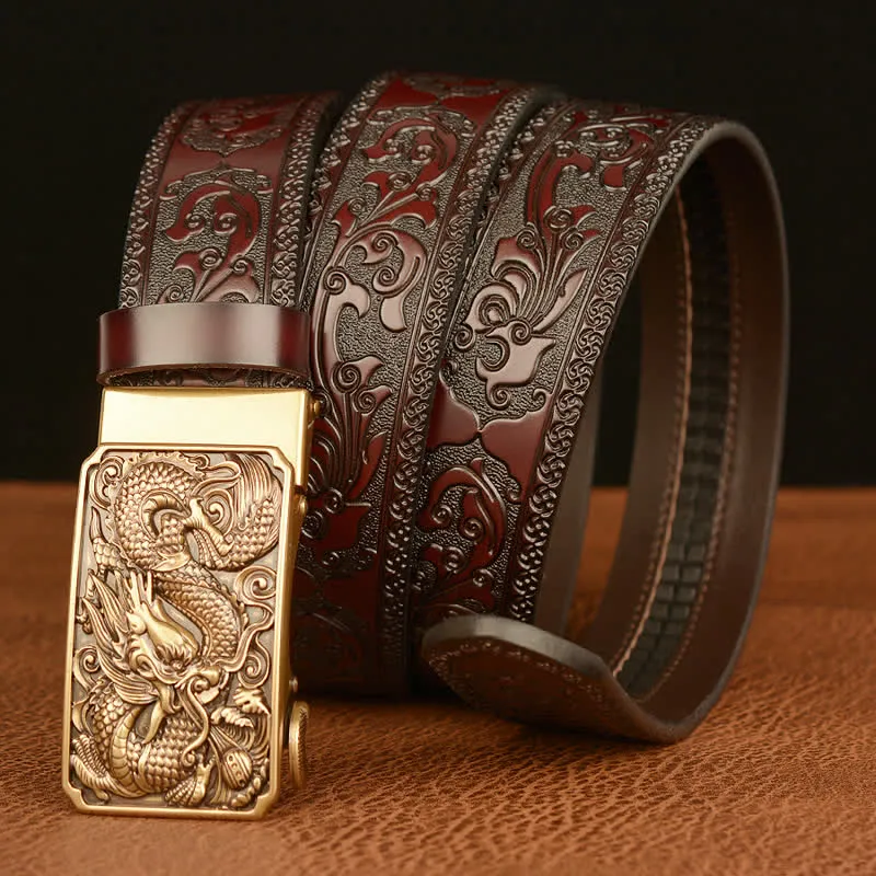 Men's Dragon Square Buckle Leather Belt sold by FloralTrip product image thumbnail 2