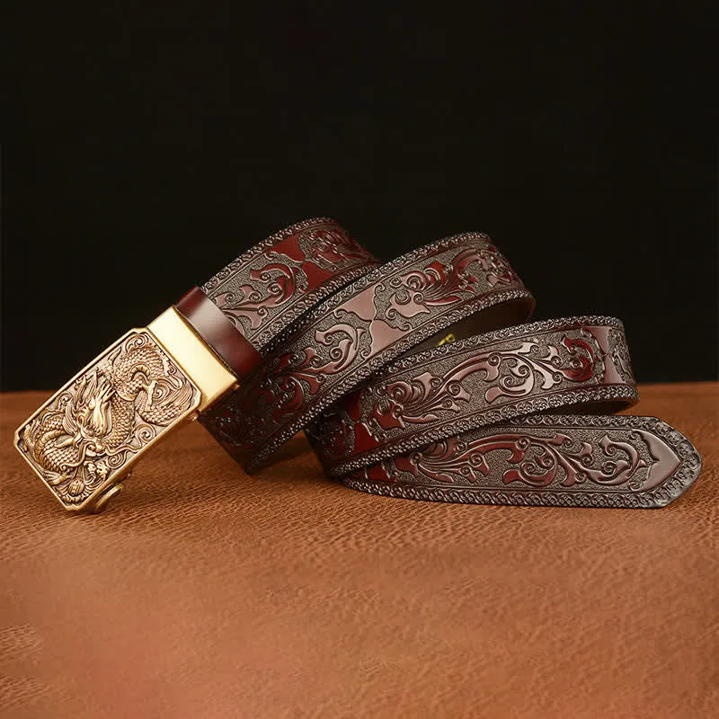 Men's Dragon Square Buckle Leather Belt sold by FloralTrip product image thumbnail 5