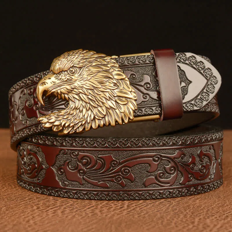 Men's Three-dimensional Eagle Head Leather Belt sold by FloralTrip