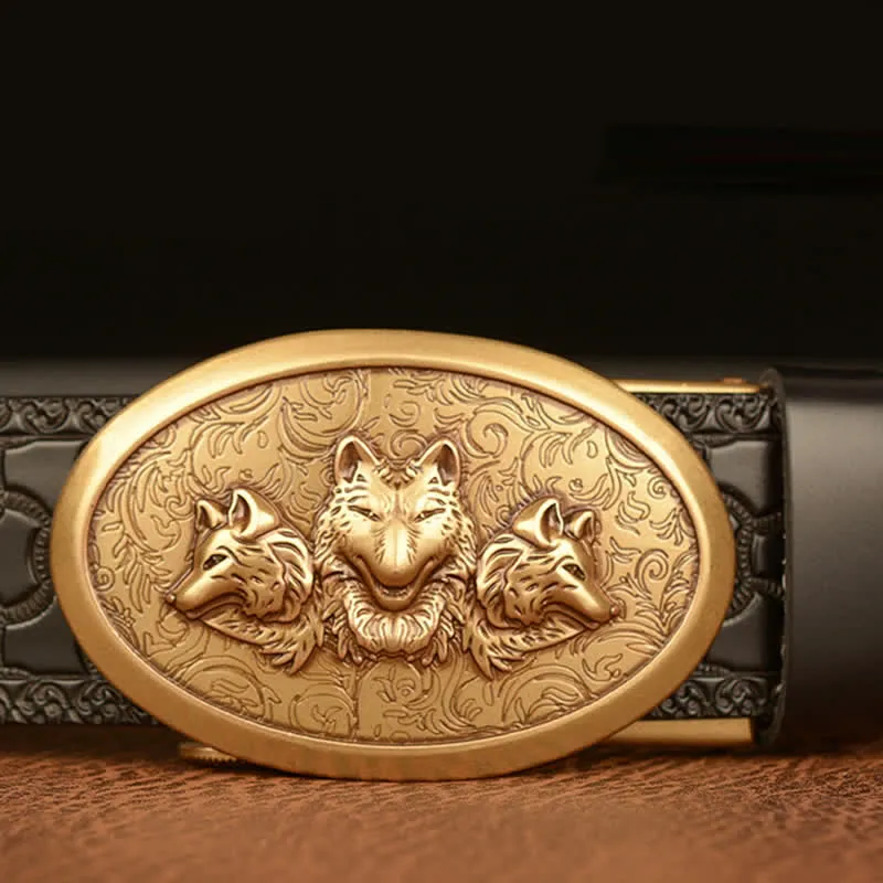 Men's Legend Of Hungry Wolves Leather Belt sold by FloralTrip product image thumbnail 5