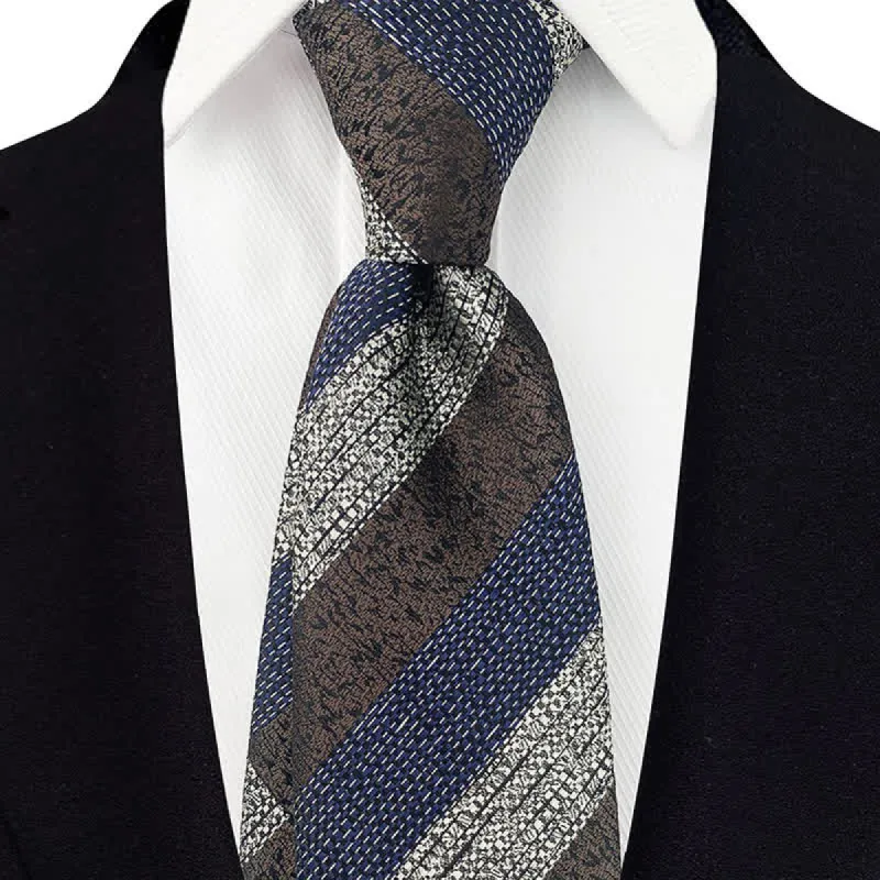 Men's Wide Block Multi Striped Necktie sold by FloralTrip