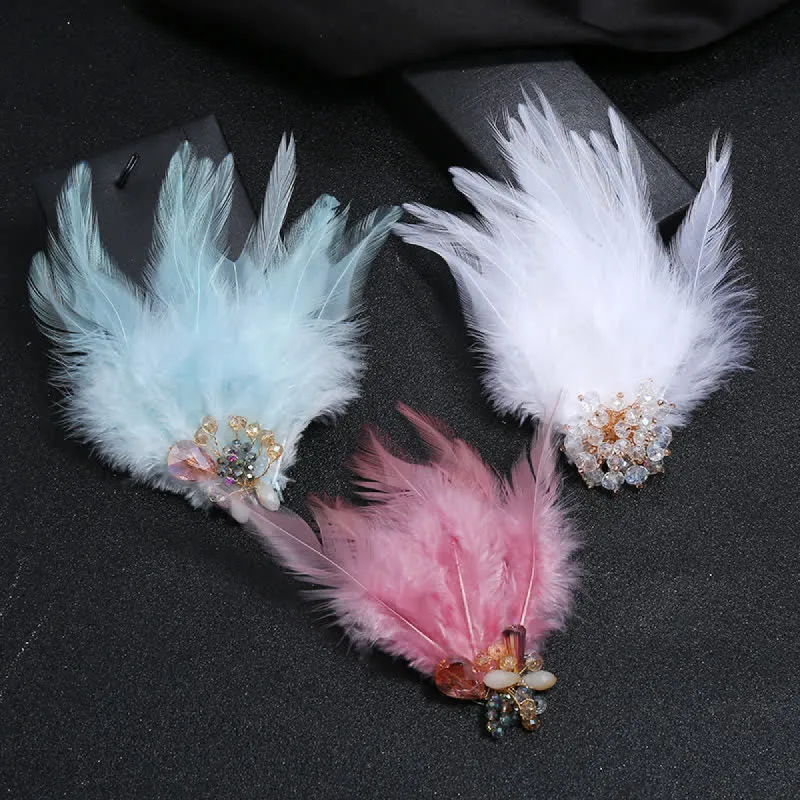Women's Luxury Crystal Branch Snowflake Feather Brooch sold by FloralTrip