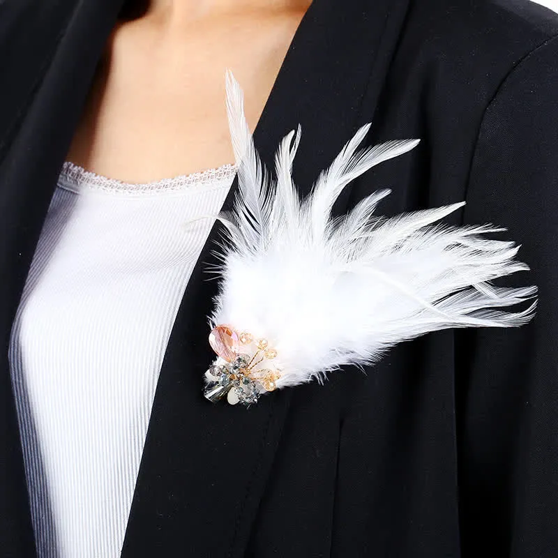 Women's Luxury Crystal Branch Snowflake Feather Brooch sold by FloralTrip product image thumbnail 2