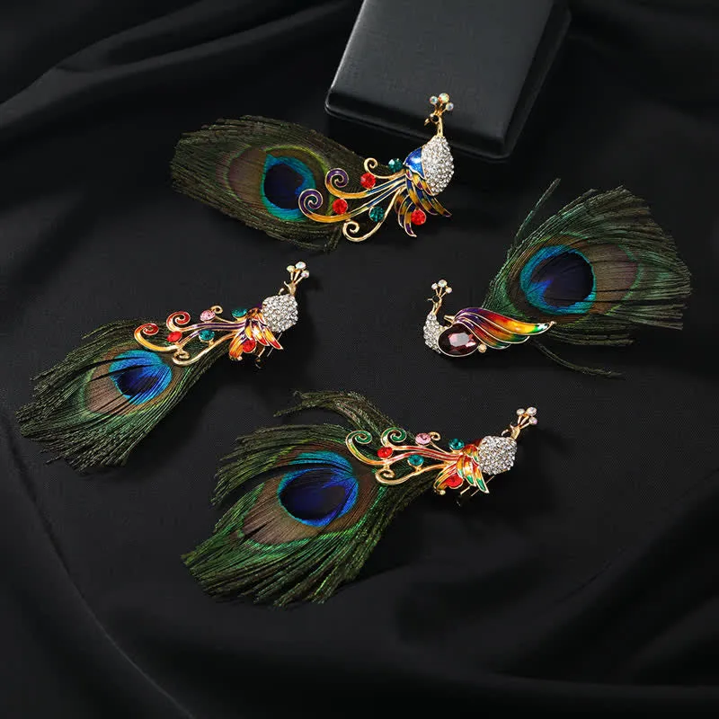 Women's Ethnic Colorful Peacock Feather Brooch sold by FloralTrip product image thumbnail 3