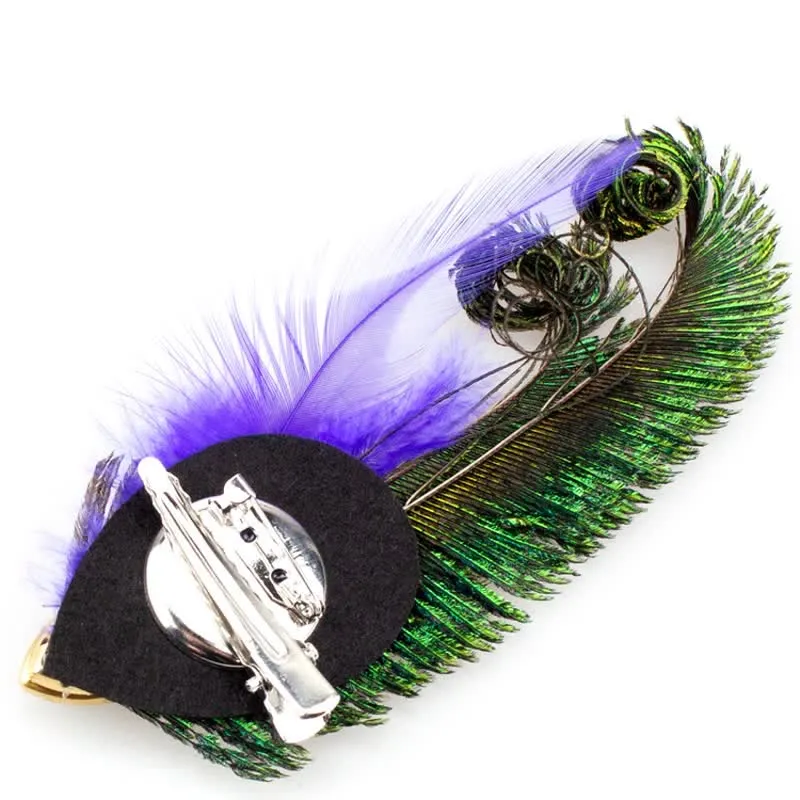 Rhinestone Peacock Eye Feather Brooch sold by FloralTrip product image thumbnail 4