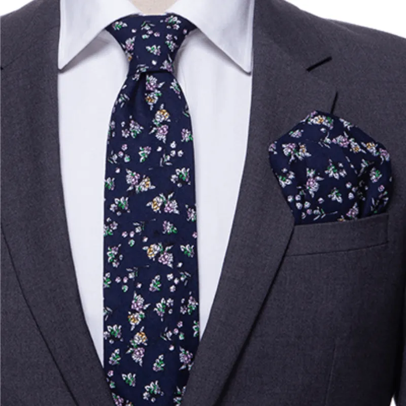 2Pcs Men's Literary Art Floral Necktie Set sold by FloralTrip