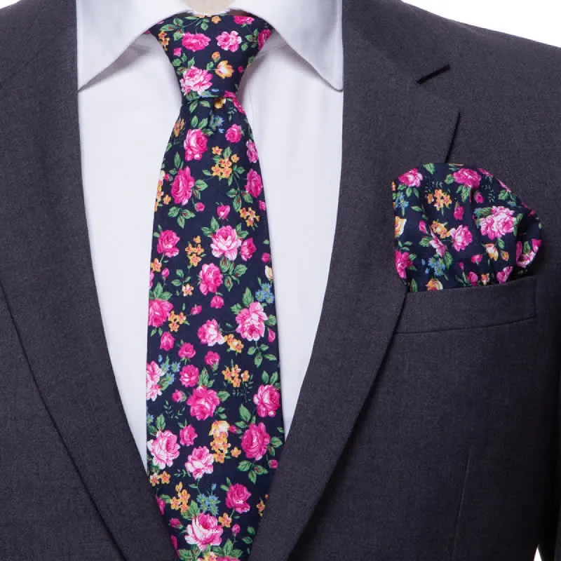 2Pcs Men's Daisy Rose Floral Necktie Set sold by FloralTrip
