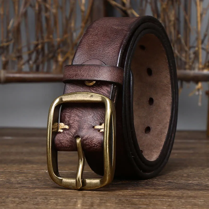 Men's Chic Distressed Cracked Leather Belt sold by FloralTrip