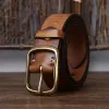 Men's Vintage Thicken Pure Cowhide Leather Belt sold by FloralTrip