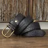 Men's Embossed Bison Skin Pattern Leather Belt sold by FloralTrip