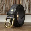 Men's Embossed Bison Skin Pattern Leather Belt sold by FloralTrip