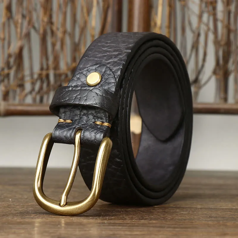 Men's Embossed Bison Skin Pattern Leather Belt sold by FloralTrip