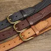 Men's Embossed Bison Skin Pattern Leather Belt sold by FloralTrip