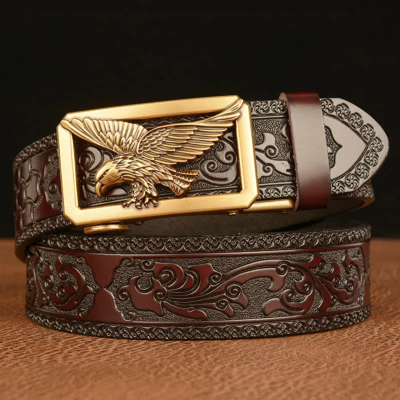 Men's Vintage Hollow Eagle Buckle Leather Belt sold by FloralTrip