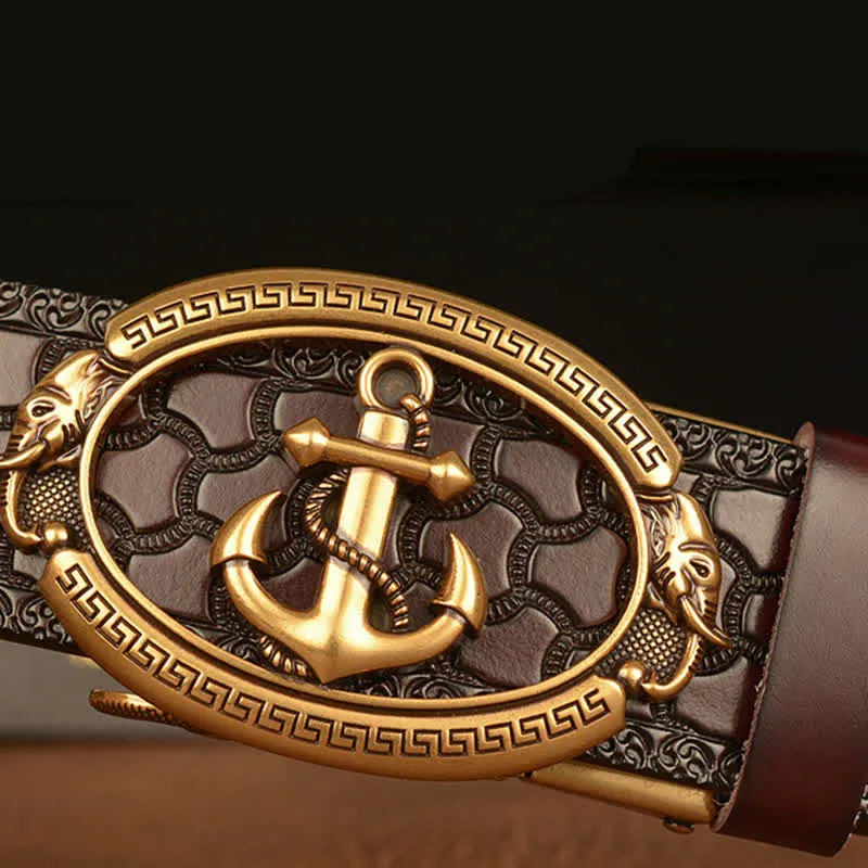 Men's Nautical Anchor Buckle Leather Belt sold by FloralTrip product image thumbnail 5