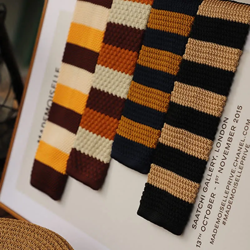 Men's Autumn Horizonal Striped Knitted Necktie sold by FloralTrip product image thumbnail 4
