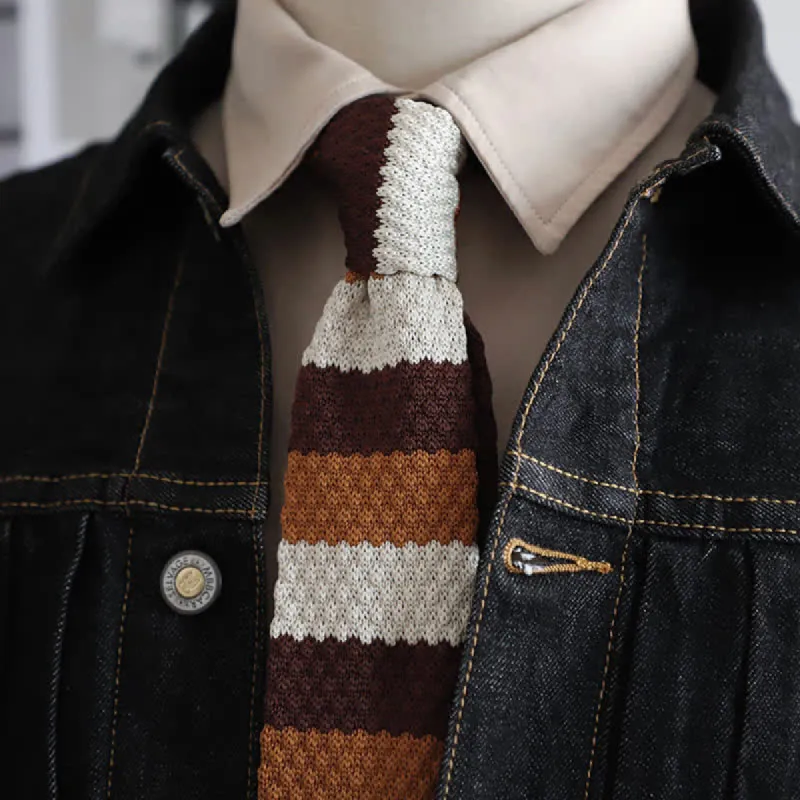 Men's Autumn Horizonal Striped Knitted Necktie sold by FloralTrip