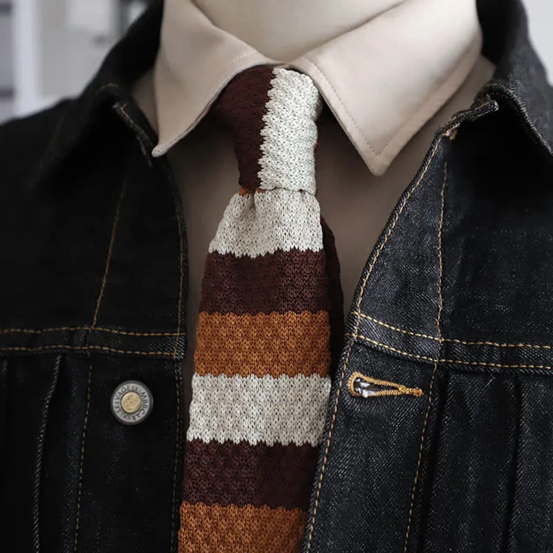 Men's Autumn Horizonal Striped Knitted Necktie sold by FloralTrip