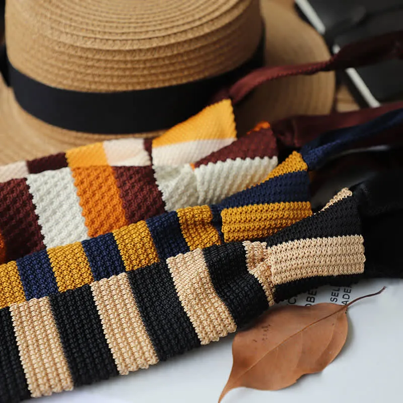 Men's Autumn Horizonal Striped Knitted Necktie sold by FloralTrip product image thumbnail 2
