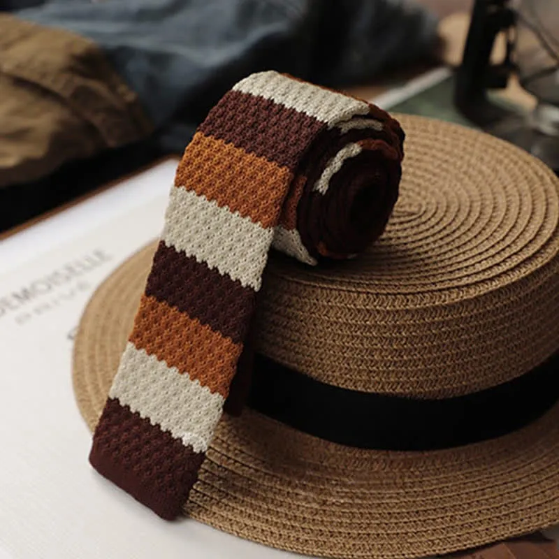 Men's Autumn Horizonal Striped Knitted Necktie sold by FloralTrip product image thumbnail 3