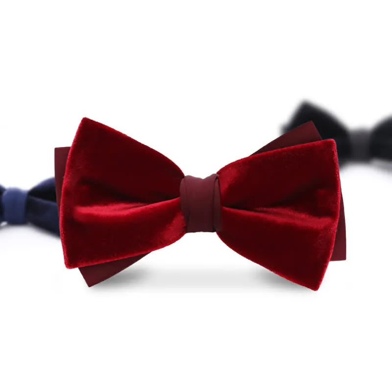 Men's Velvet Double Layers Bow Tie sold by FloralTrip