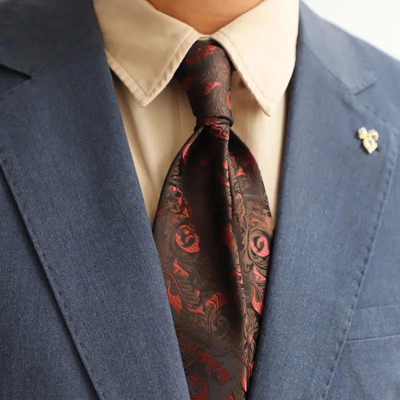 Men's Black & Red Thistles Exotic Mystery Necktie sold by FloralTrip