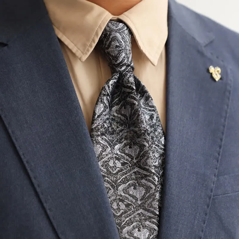 Men's Shade of Gray Exotic Mystery Geometric Necktie sold by FloralTrip