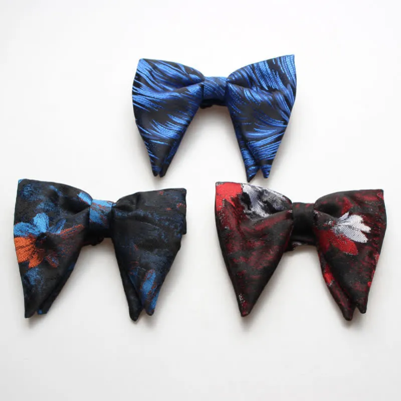Men's Abstract Floral Oversized Pointed Bow Tie sold by FloralTrip