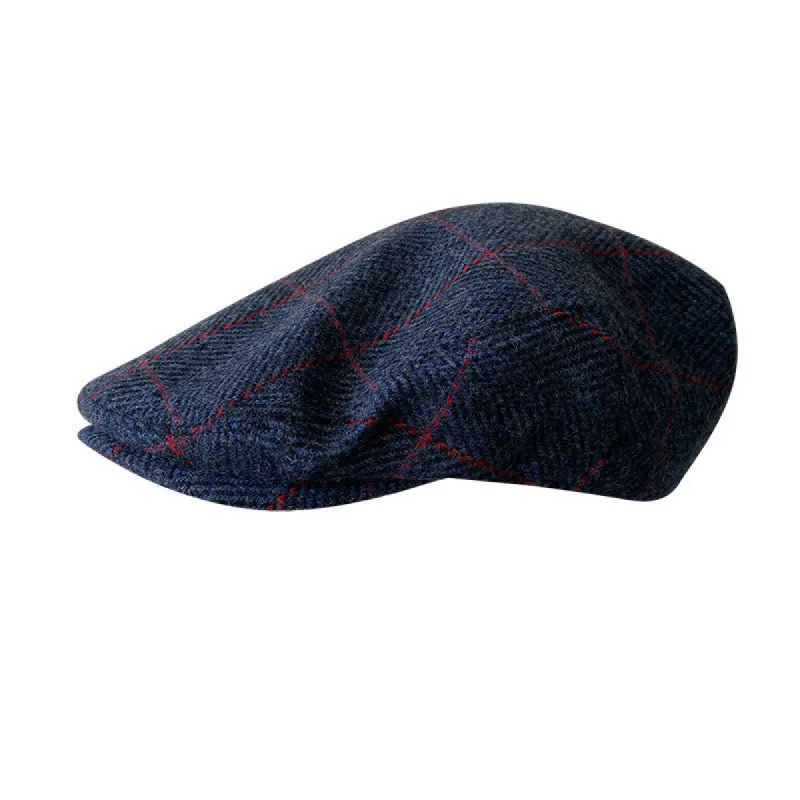 Countryside Dark Blue Red Plaid Beret Cap sold by FloralTrip