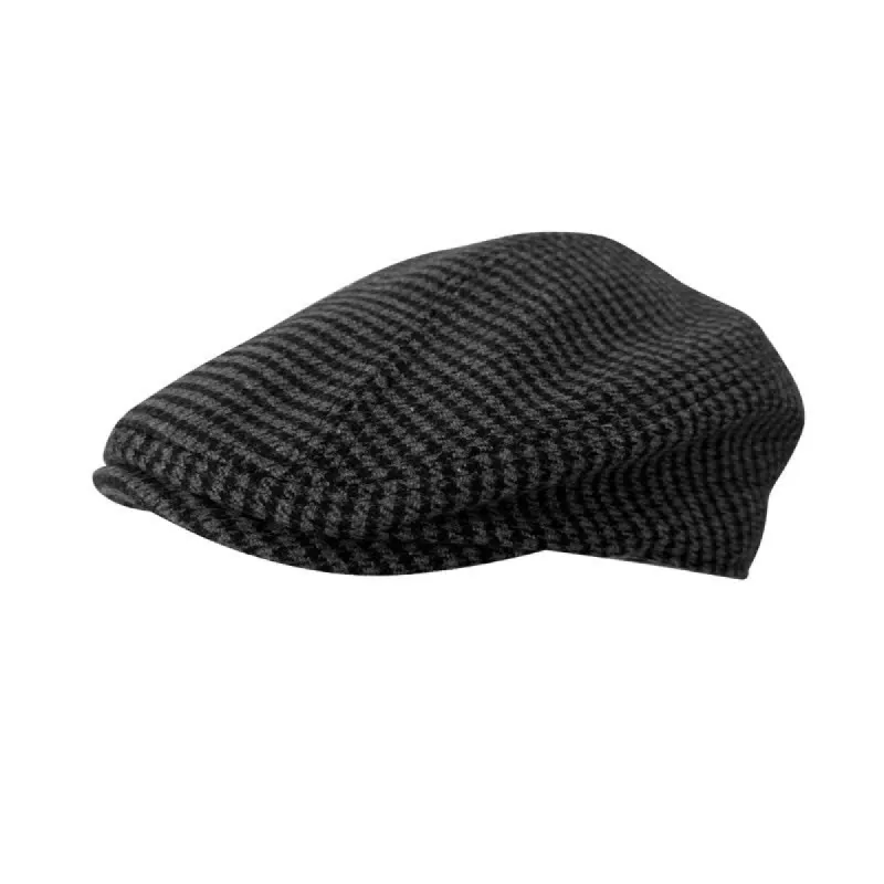 Black & Gray Houndstooth Checks Ivy Beret Cap made by FloralTrip