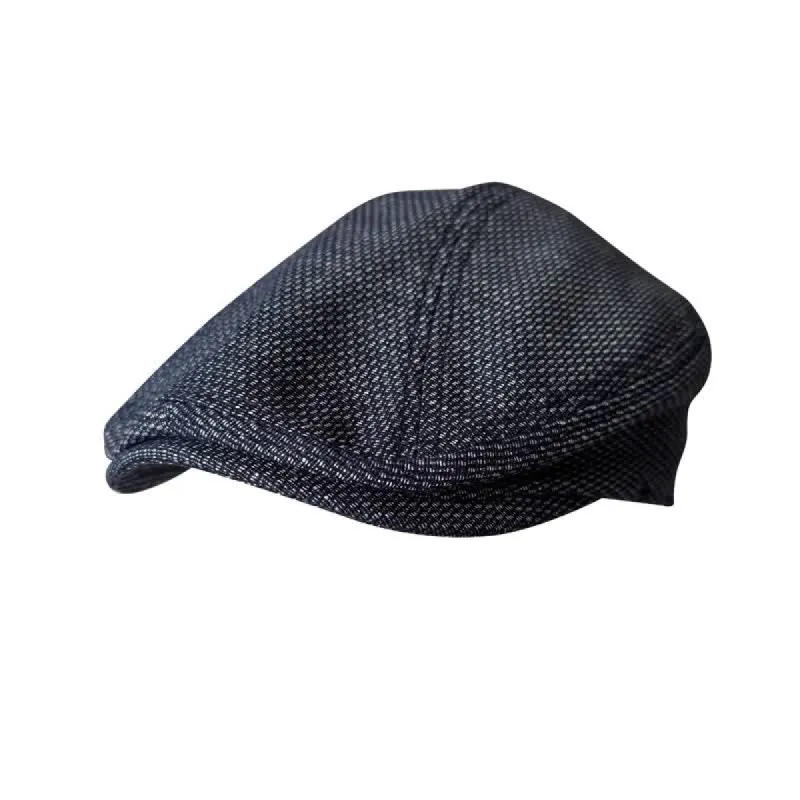 Painter Navy Linen Beret Flat Cap sold by FloralTrip